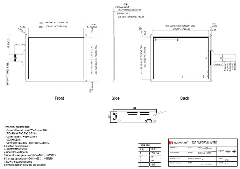 Technical Specifications for Touch Sensor | PDF | Electricity ...