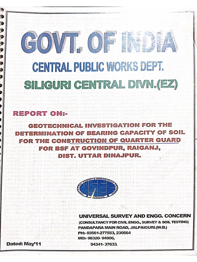 Soil test report quarter guard raiganj pdf