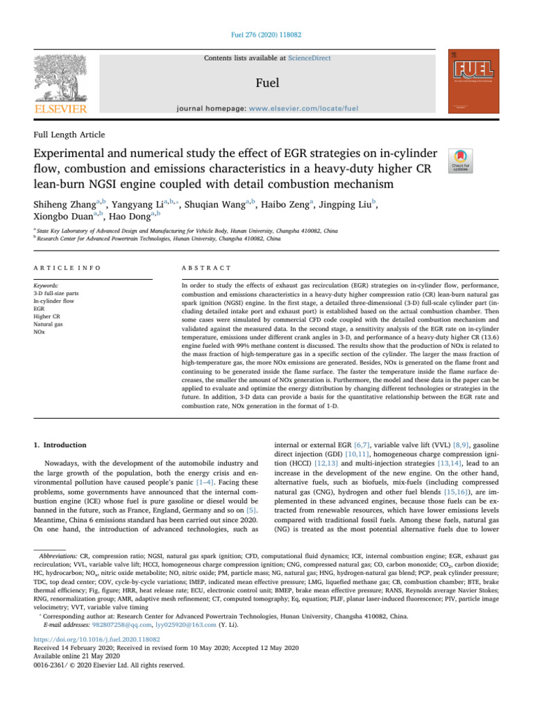 1 s2.0 S0016236120310784 Main | PDF | N Ox | Combustion