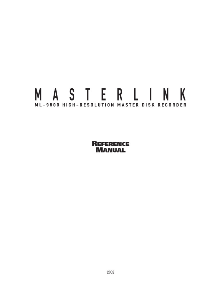 Masterlink ML9600 | PDF | Compact Disc | Ac Power Plugs And Sockets