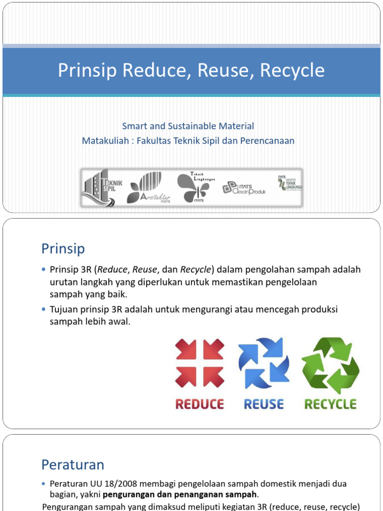 Prinsip Reduce, Reuse, Recycle | PDF | Teknologi & Rekayasa