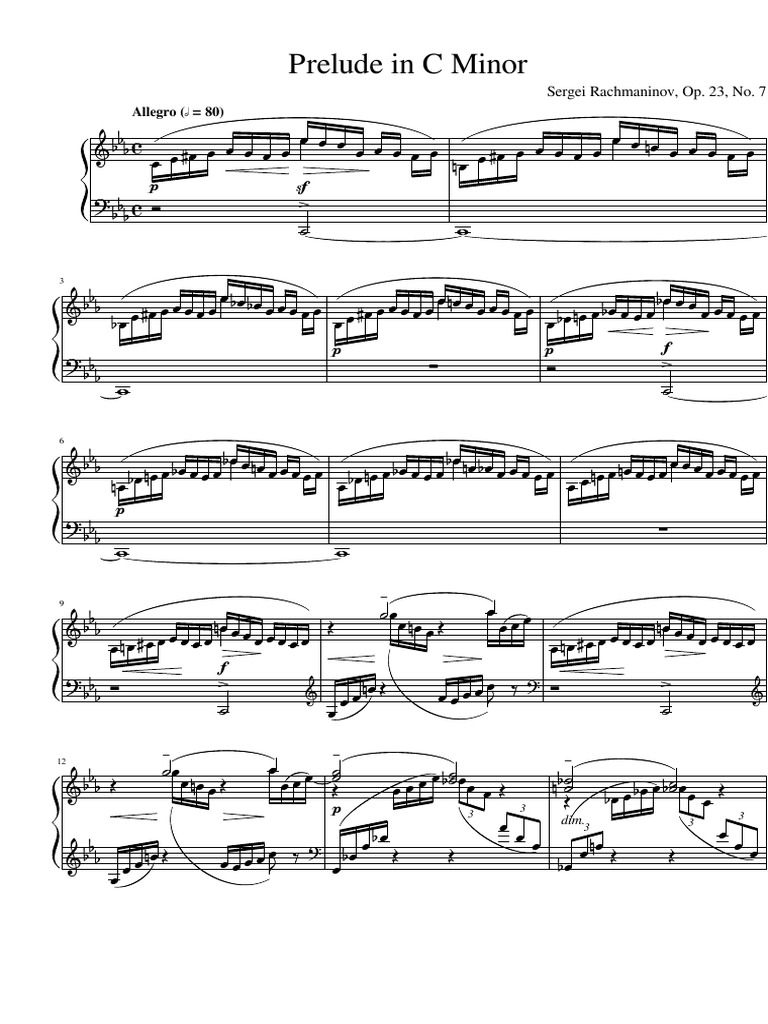 Prelude in C Minor Opus 23 No. 7 Sergei Rachmaninoff | PDF