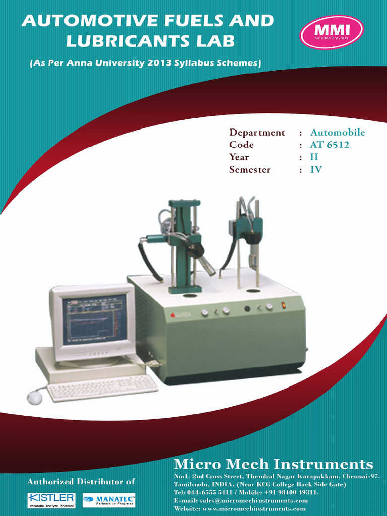 Automotive Fuels and Lubricants Lab PDF