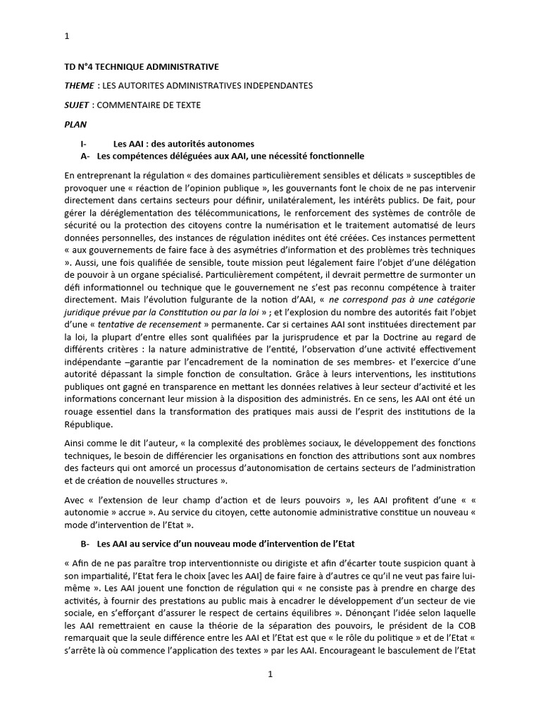 Les AAI : Régulation et Indépendance | PDF | État
