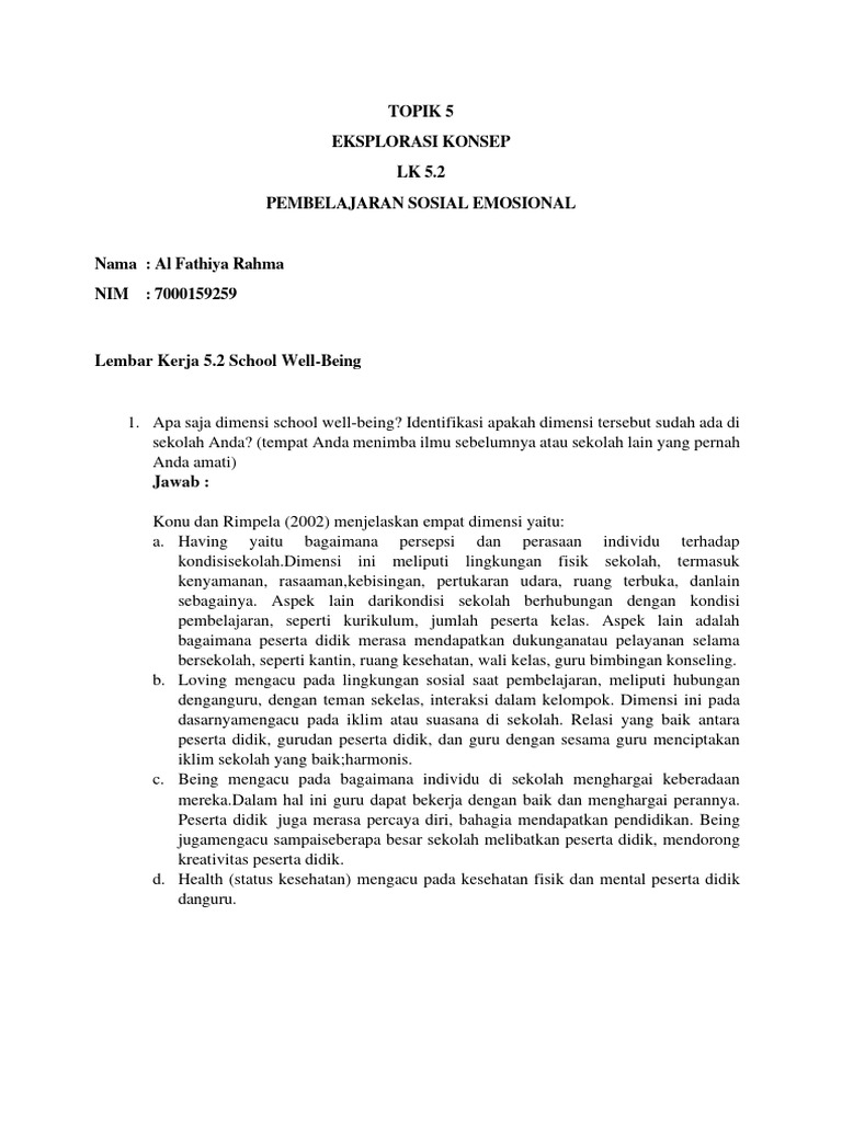Dimensi dan Peran PSE dalam Kesejahteraan Sekolah | PDF