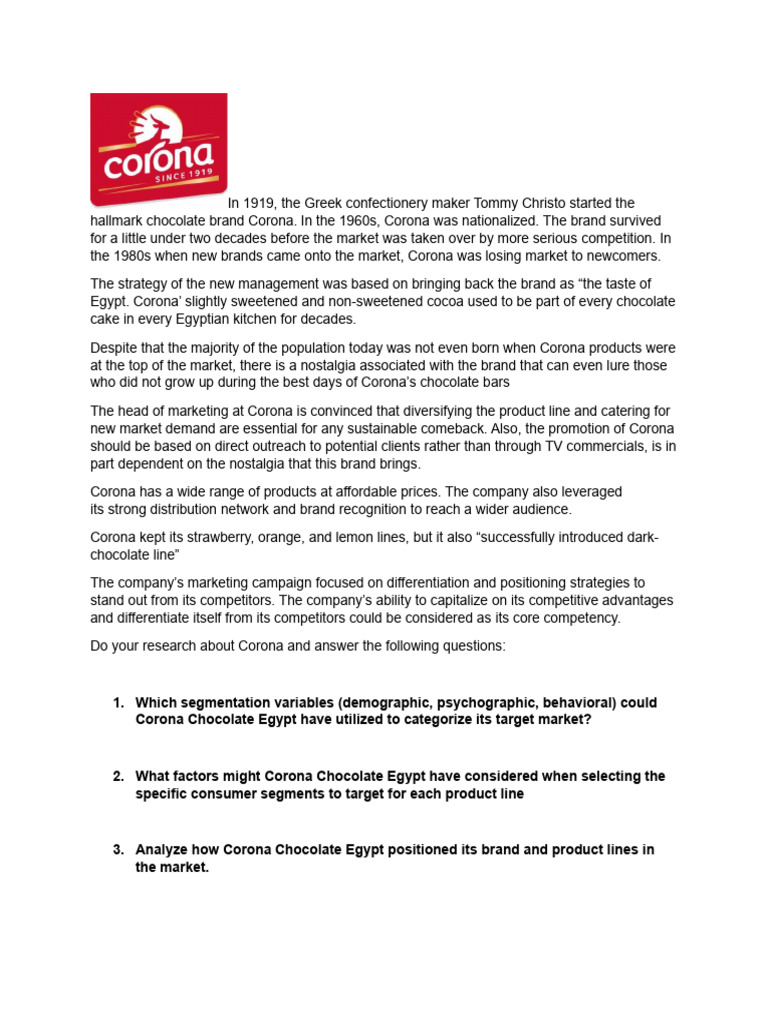 Corona Case Study V3 | PDF