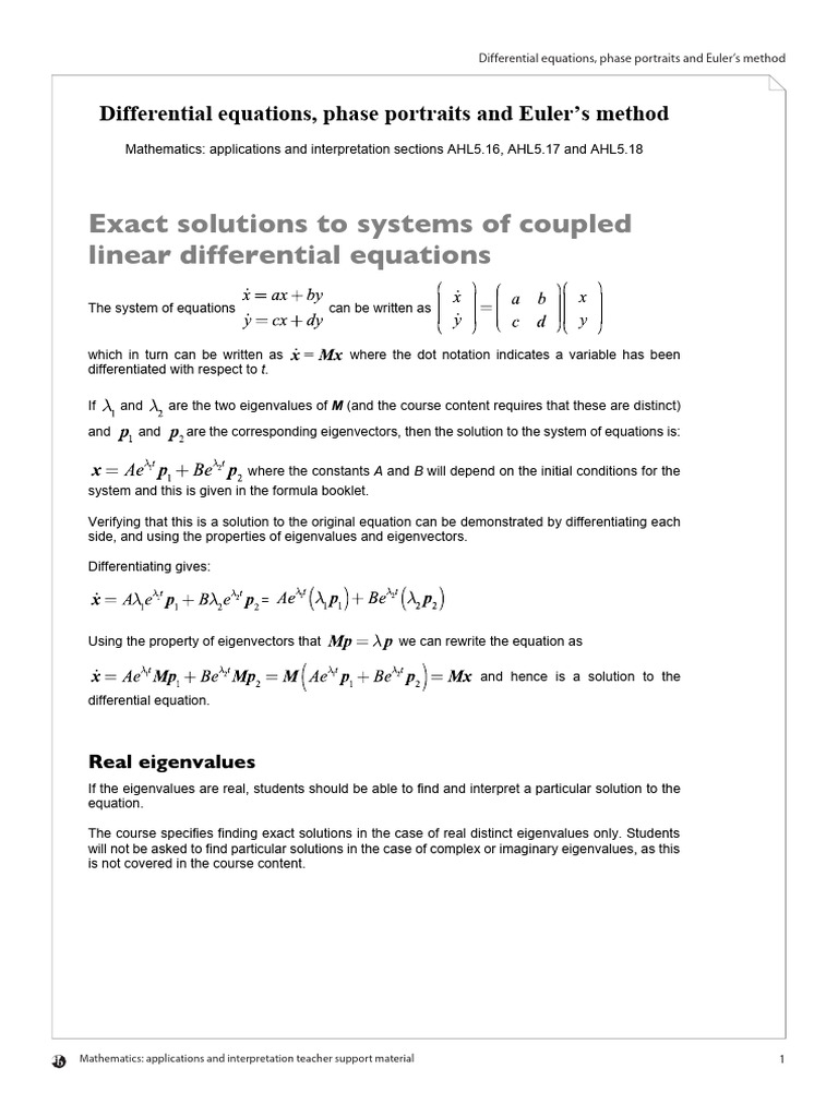 Eulers Method Differential Equation