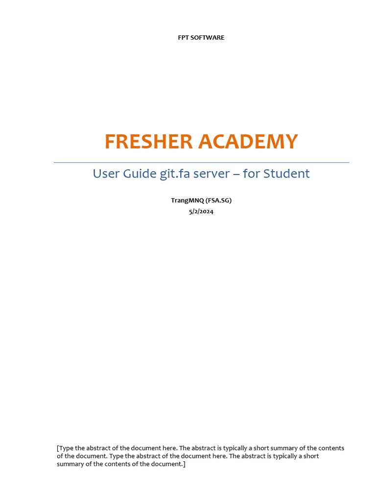 FSA-Gitlab Guide For Student | PDF | User (Computing) | Login