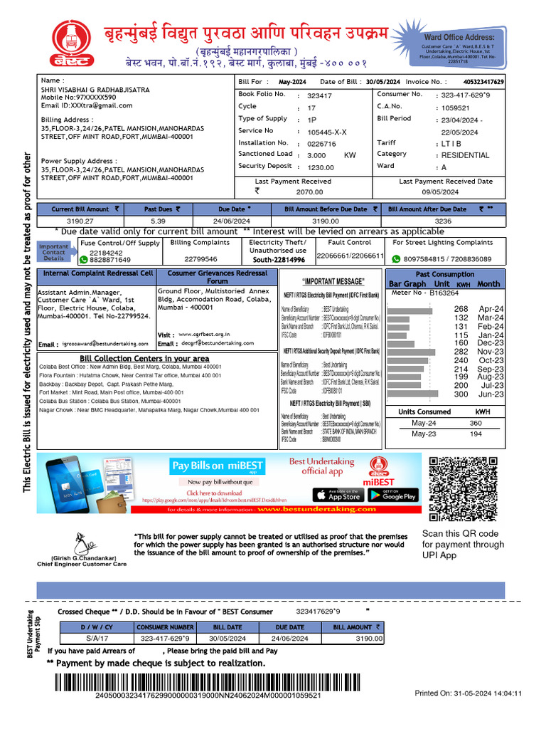 Electric Bill Pdf Cheque Economies