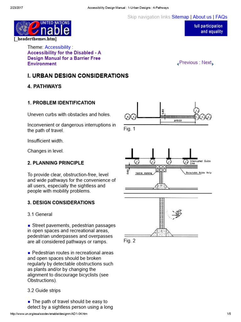 Accessibility Design Manual - 1-Urban Designs - 4-Pathways | PDF ...