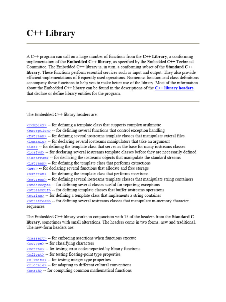 C++ Library | PDF | C++ | Library (Computing)