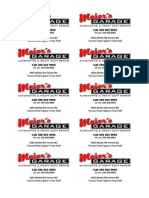 Majors Garage Biz Cards