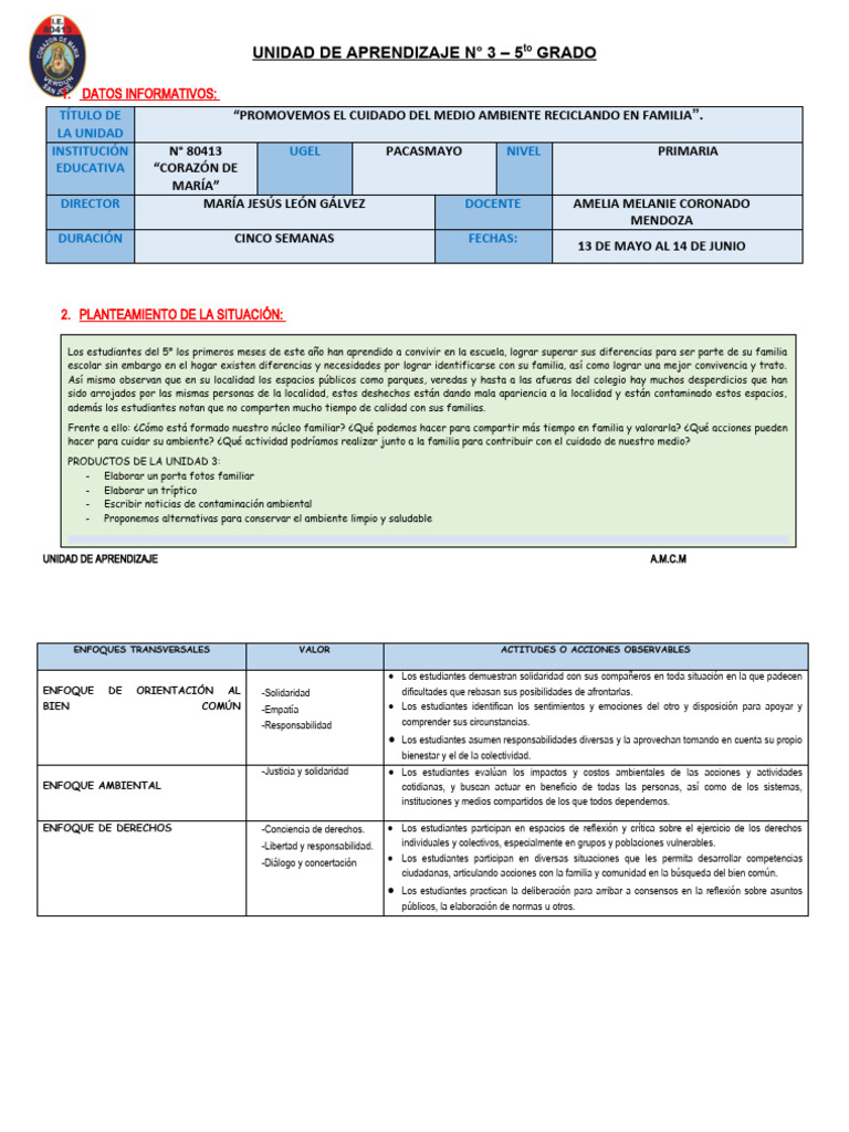 Unidad de Aprendizaje | PDF | Números | Decimal