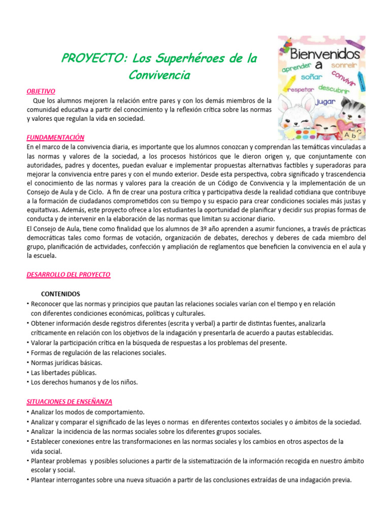 Mejora de la Convivencia Escolar 2025 | PDF | Salón de clases | Evaluación