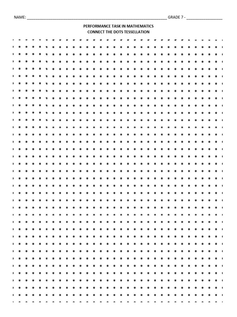 Grade 7 Connect the Dots Tessellation | PDF | Computers