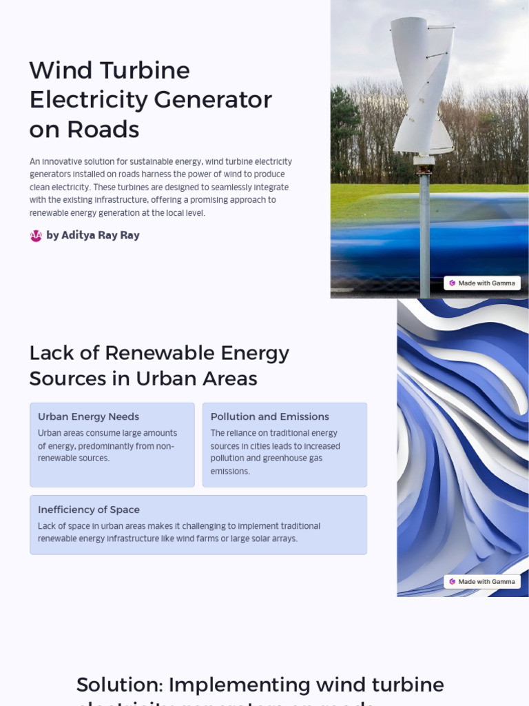 Wind Turbines on Roads for Urban Energy | PDF | Wind Power | Renewable ...