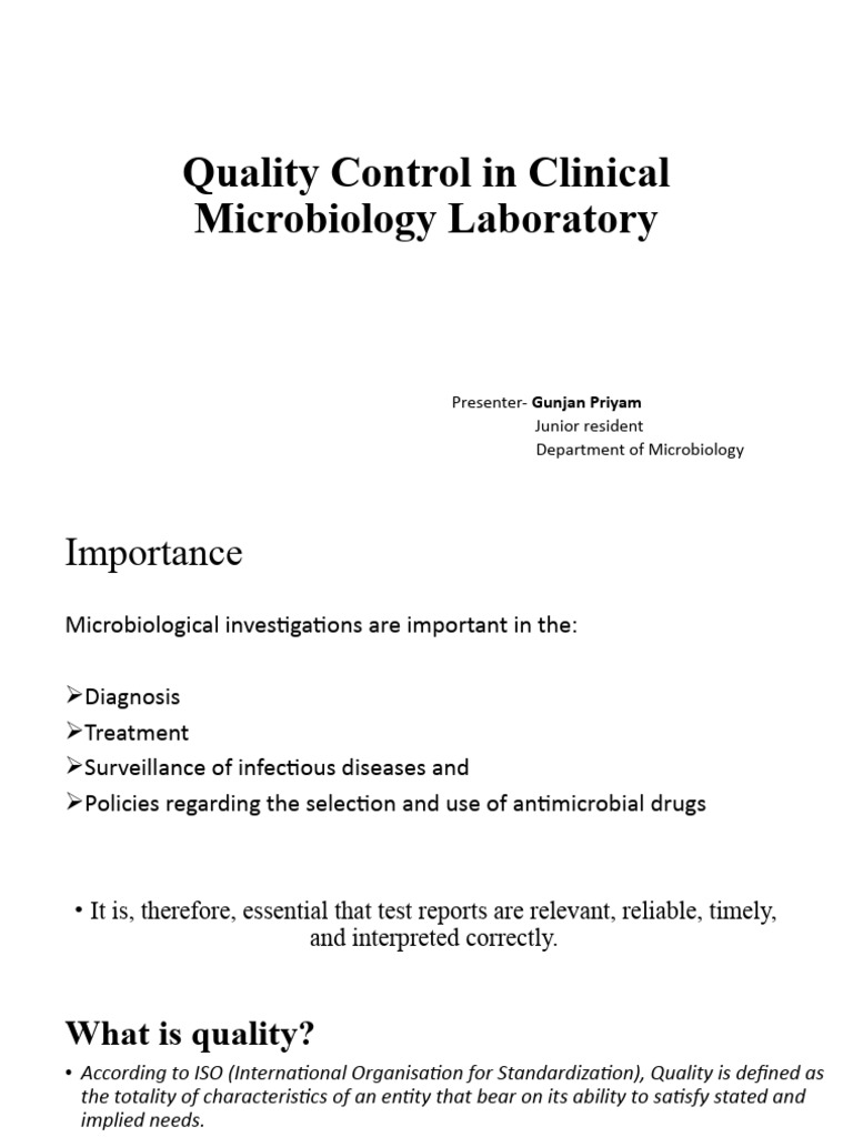 Quality Control in Clinical Microbiology | PDF | Quality Assurance | Audit