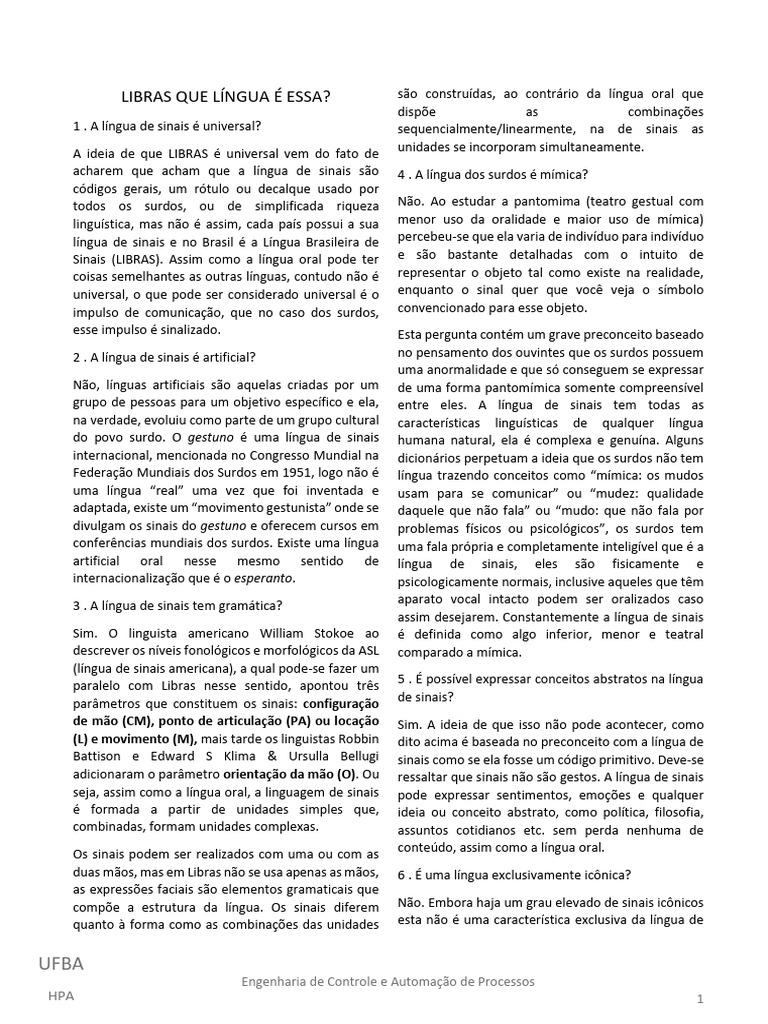 Resumo Livro Libras Que Língua é Essa Pdf Linguagem De Sinais Surdez