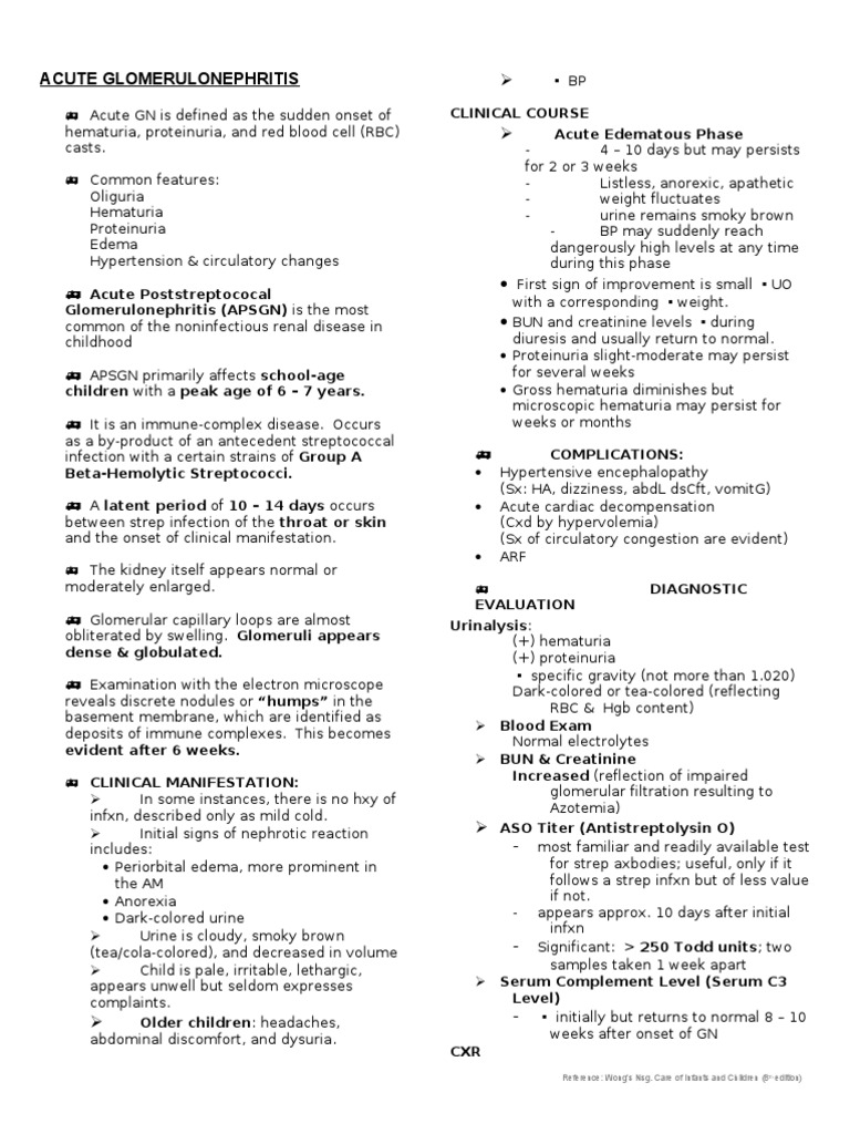 Pediatric Acute Glomerulonephritis Overview | PDF | Edema | Kidney