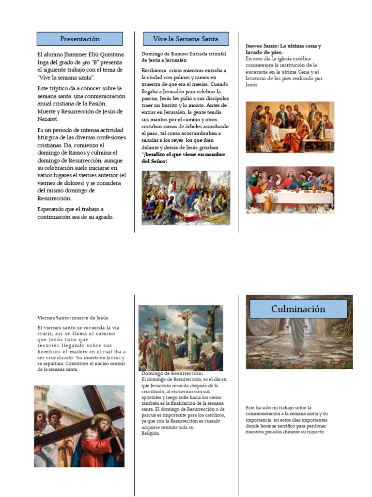 Vive la Semana Santa: Significado y Días | PDF | Pascua de Resurrección ...