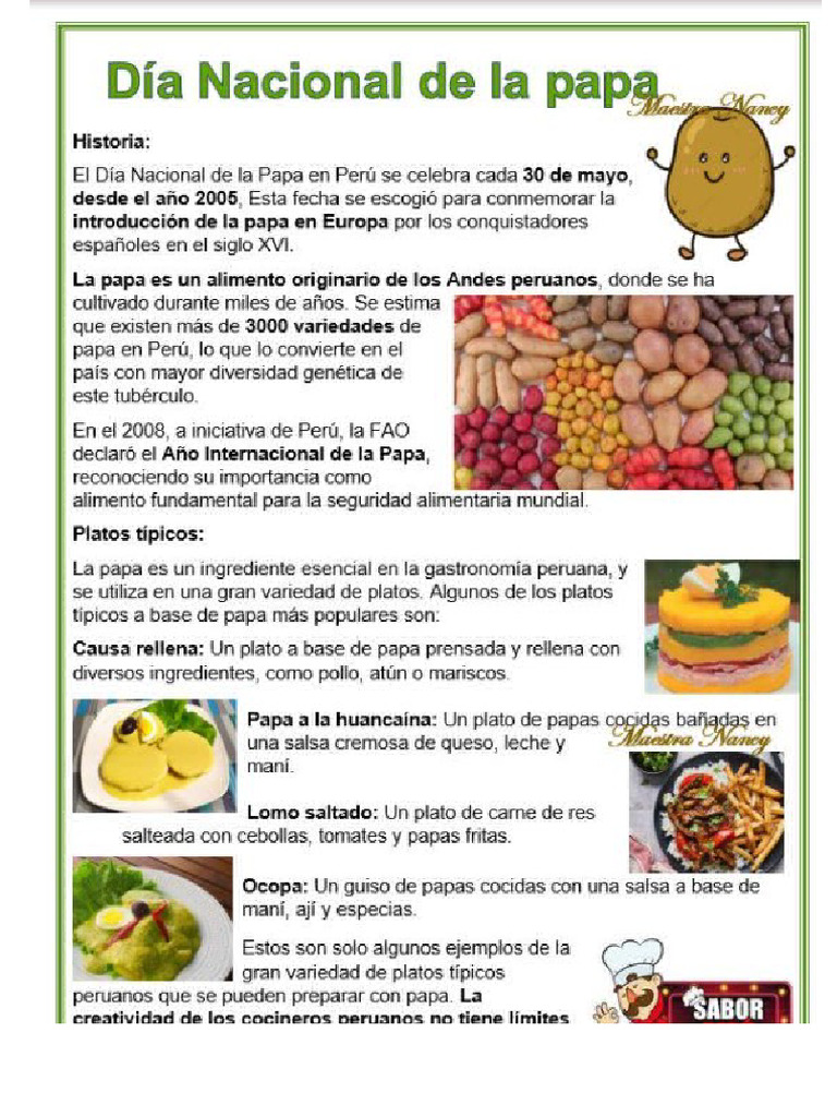 Dia de La Papa 30 de Mayo | PDF
