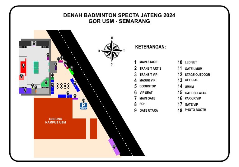Denah Badminton Specta Jateng 2024 | PDF