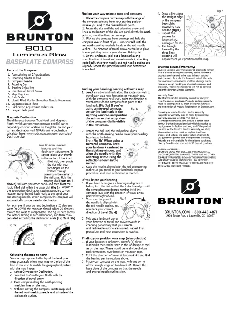 Brunton Compass User Guide | PDF | Compass | Navigation