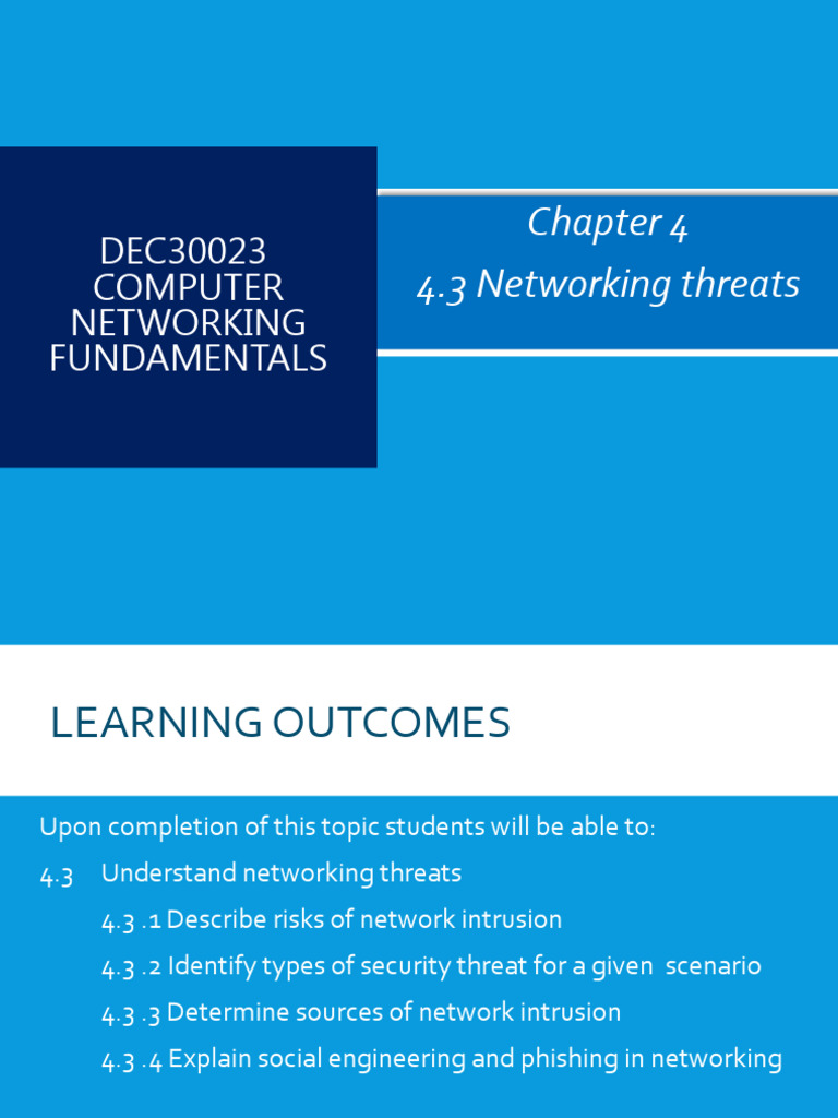 Understanding Networking Threats and Security | PDF | Denial Of Service ...