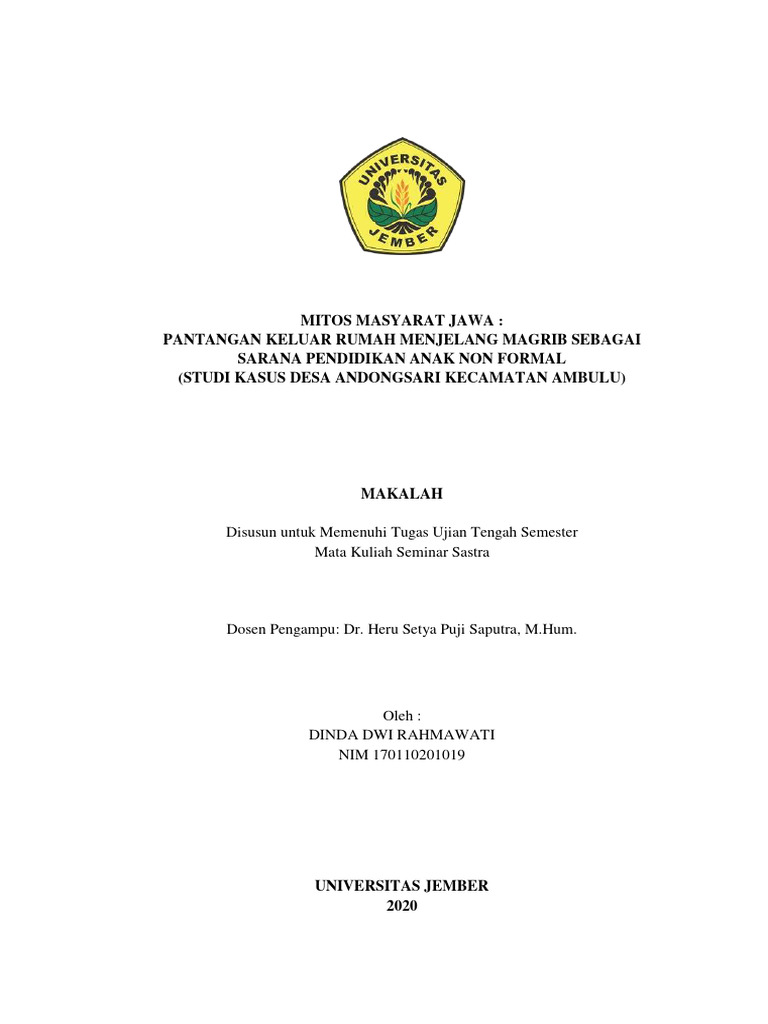 Mitos Pantangan Magrib di Jawa | PDF