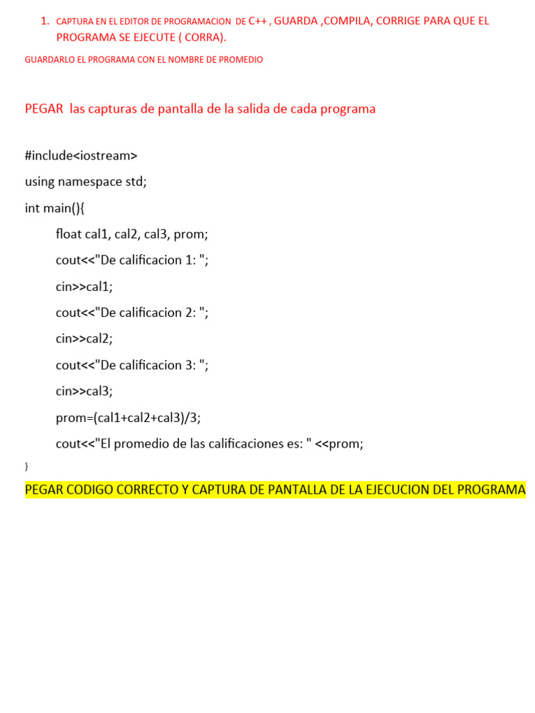 Editar y Corregir Programas en Editor de Programacion C++ | PDF