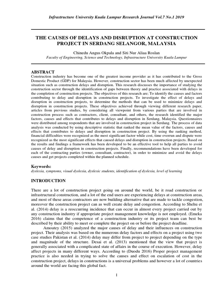 Causes of Construction Delays in Selangor | PDF | Consultant | Methodology