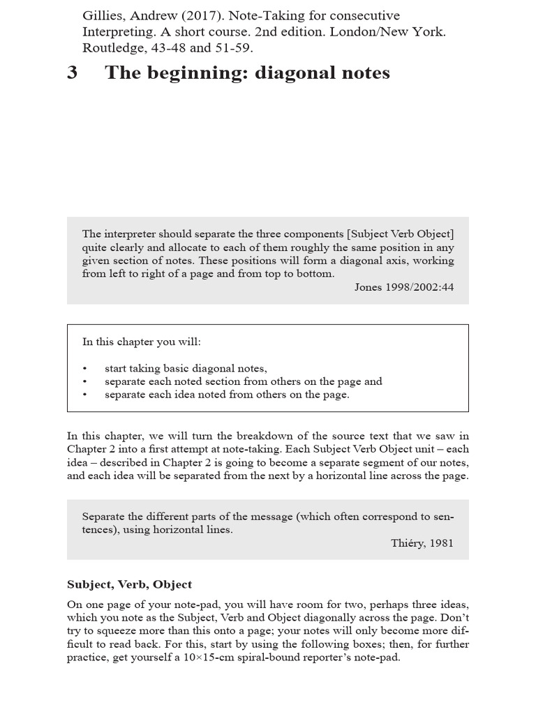Diagonal Note-Taking Basics | PDF | Subject (Grammar) | Word