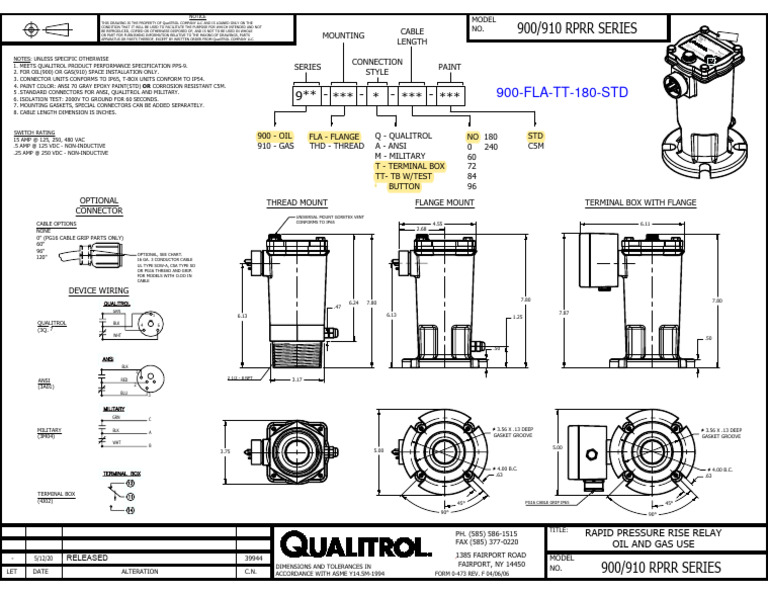 5.9 Relé de Presión Súbita Qualitrol 900-910 SERIES | Download Free PDF