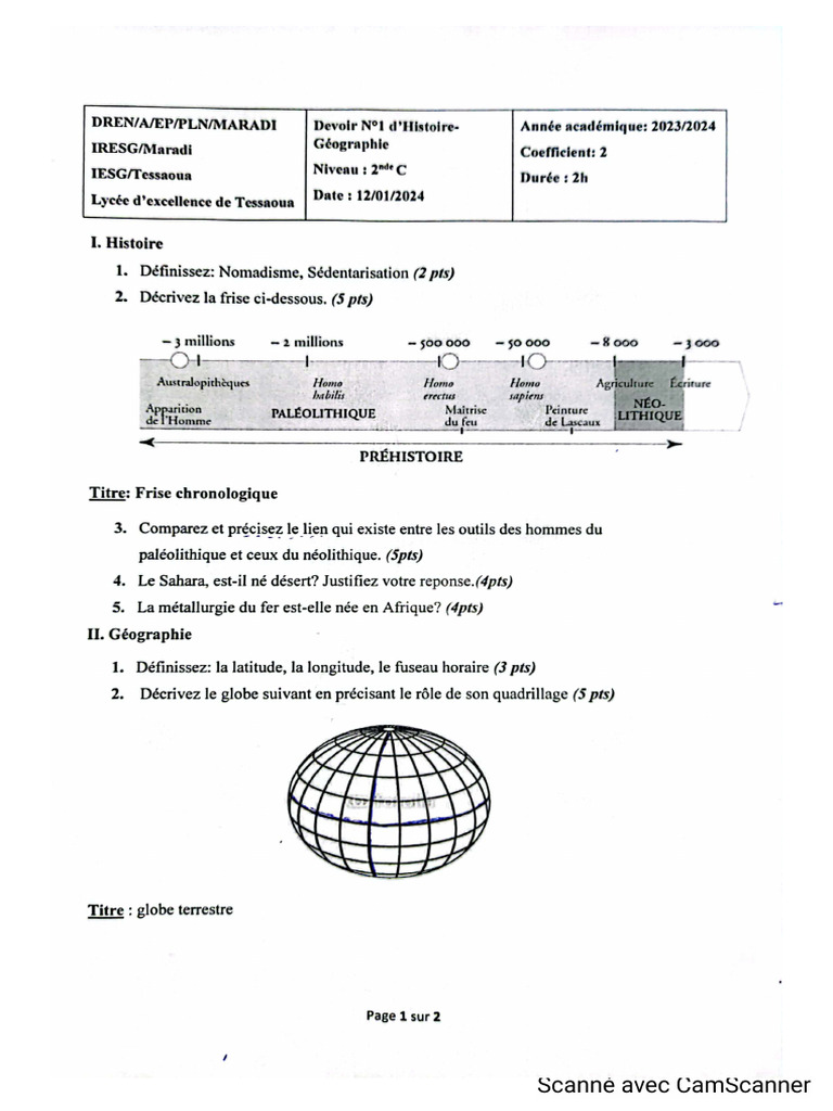 Devoir No3 1er S 2ndec | PDF