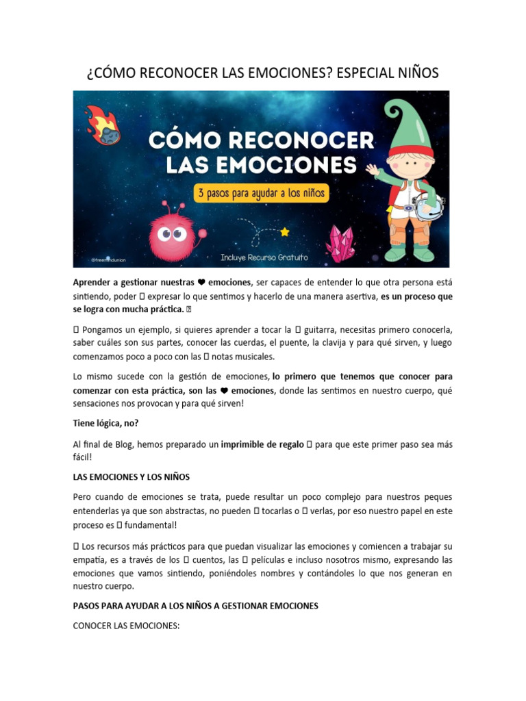 Reconocimiento de Emociones en Niños | PDF | Las emociones | Empatía