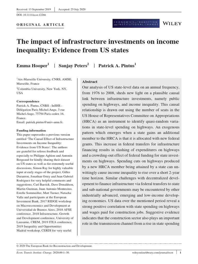 The Impact of Infrastructure Investments On Income | PDF | Economic ...