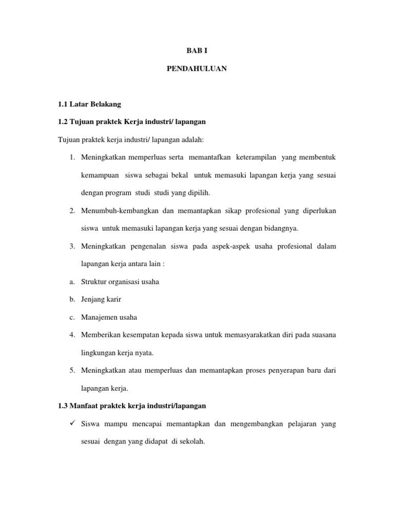 Contoh Laporan PKL di Kantor Pos