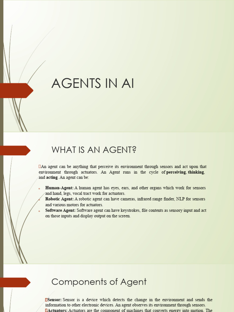 Agents In Ai Download Free Pdf Actuator Artificial Intelligence