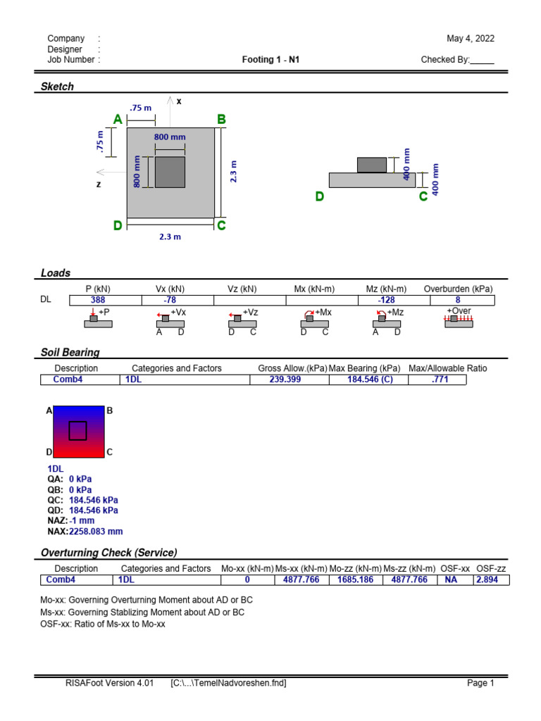Structural Engineering Footing Plan | PDF