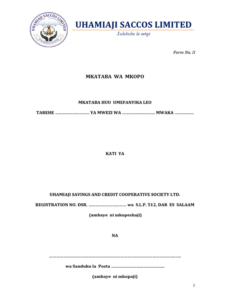 Mkataba Wa Mkopo | PDF