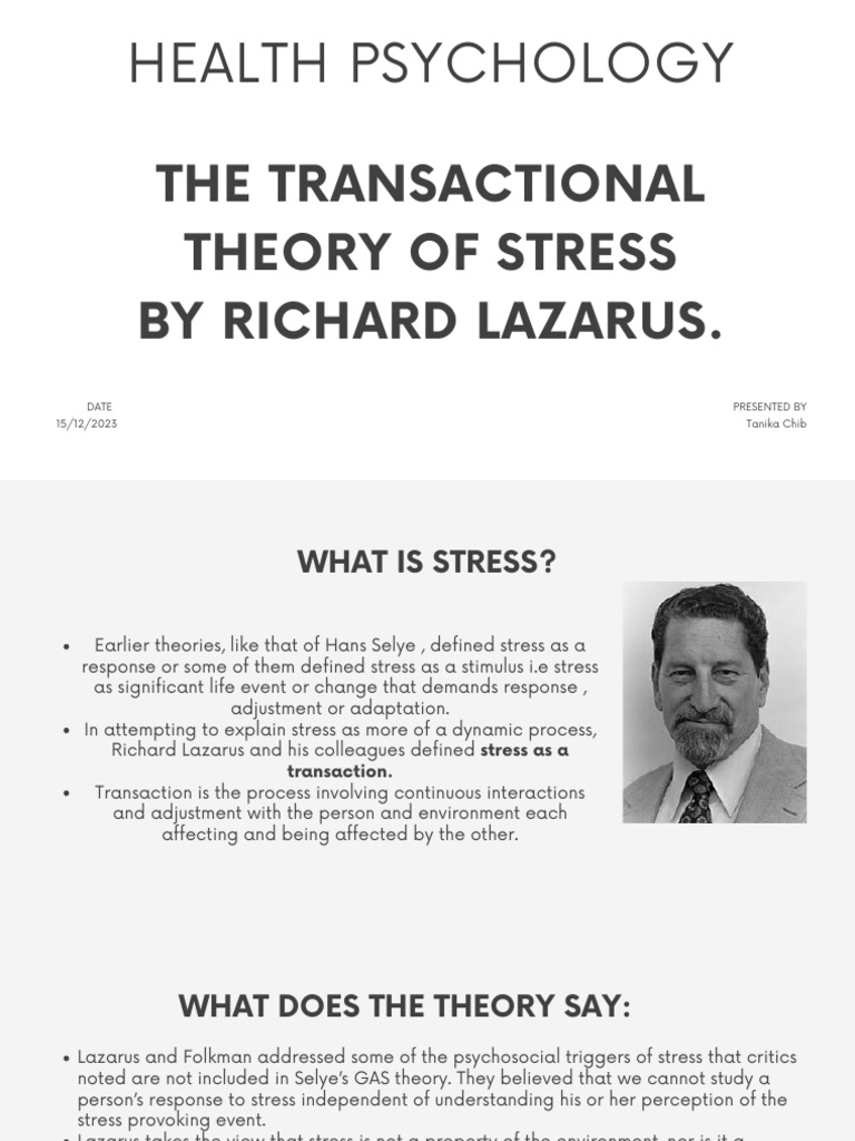 Lazarus S Stress Theory Pdf Stress Biology Psychology