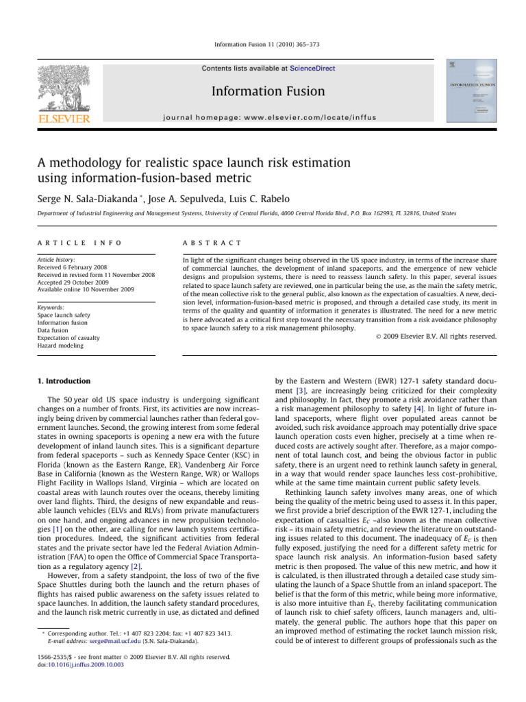 A Methodology For Realistic Space Launch Risk Estimation Using ...