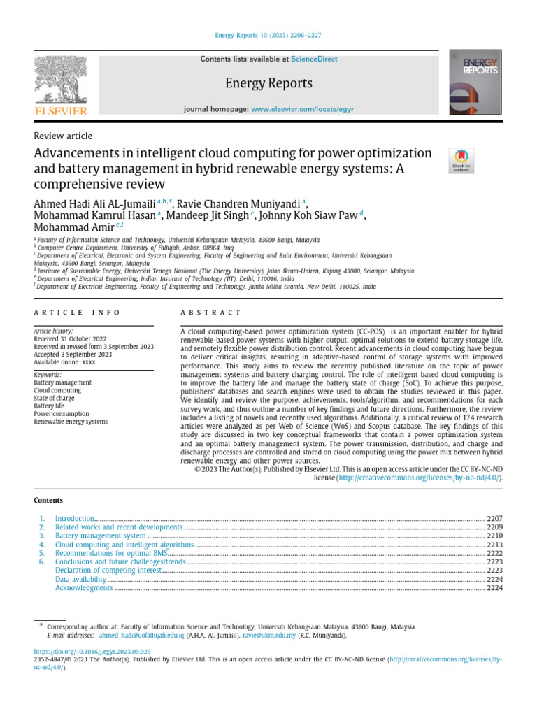 Cloud Computing for Battery Management | PDF | Renewable Energy | Data ...