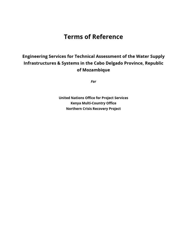 Technical Assessment of Water Supply in Cabo Delgado | PDF | Water ...