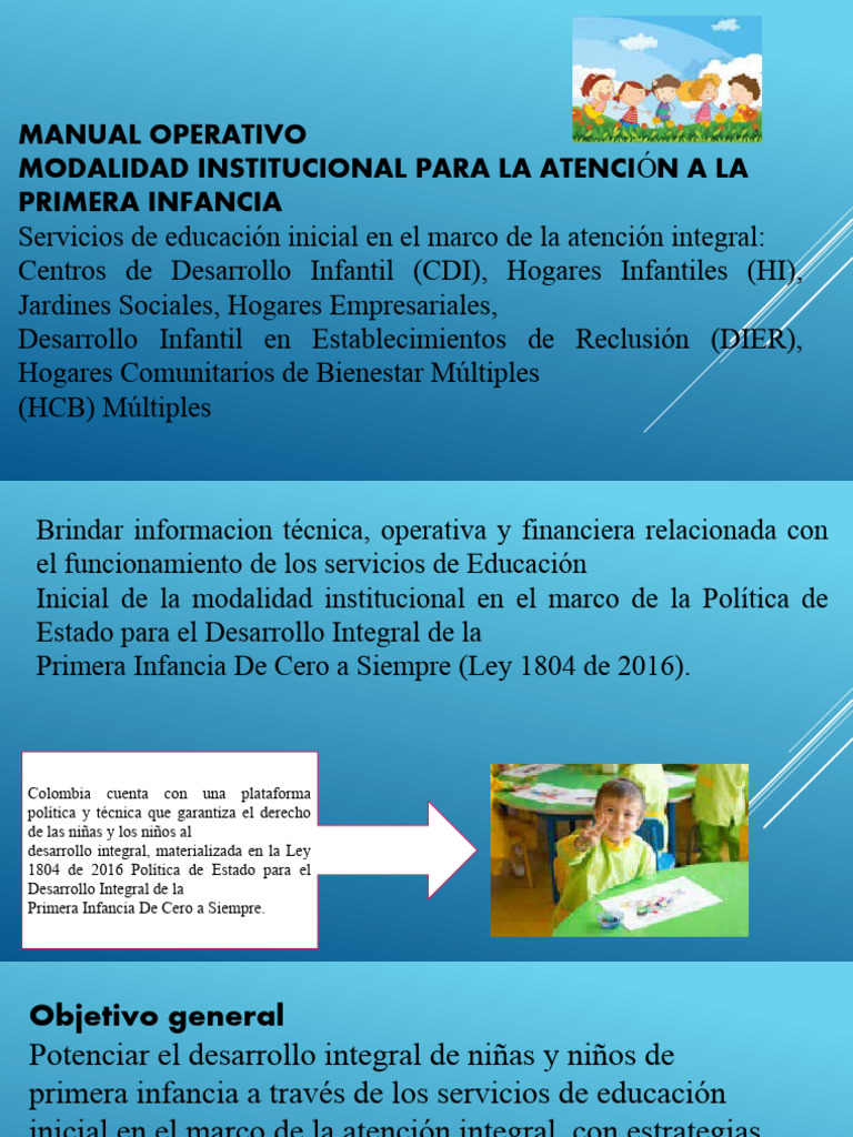 Manual de Atención Integral Primera Infancia | PDF | Educación de la ...