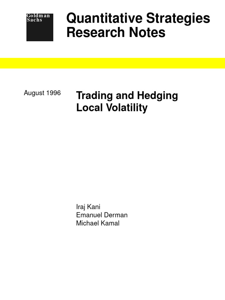 Trading and Hedging Local Volatility | PDF | Option (Finance ...
