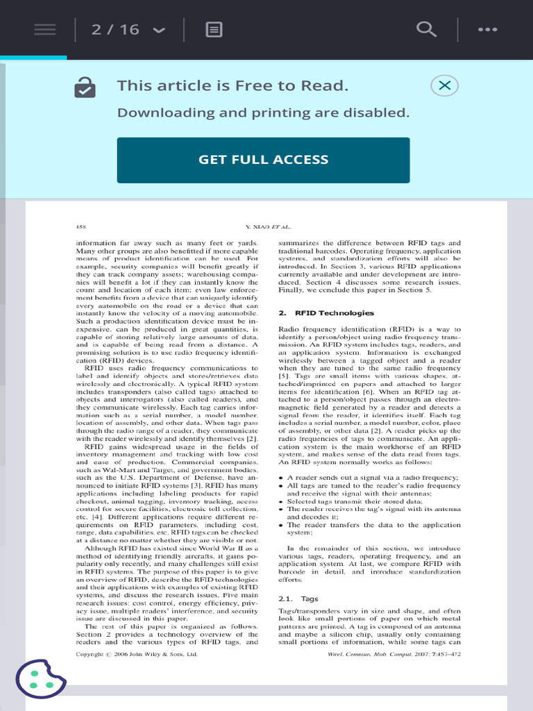 Radio Frequency Identification Technologies Applications And Research
