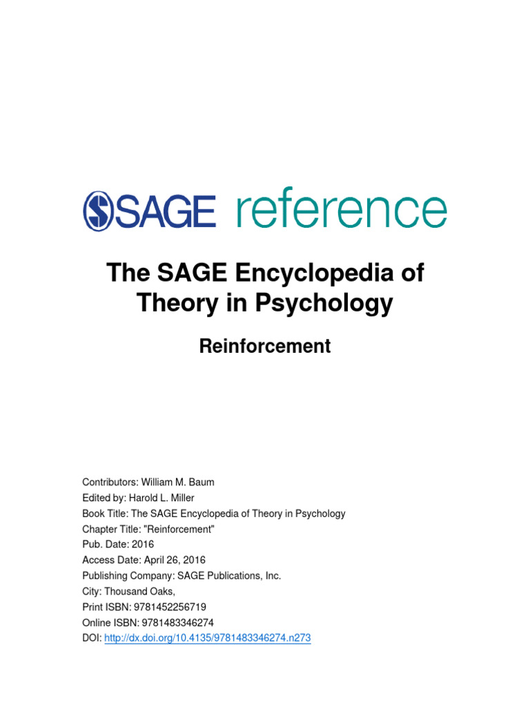 Reinforcement Pdf Reinforcement Self Control