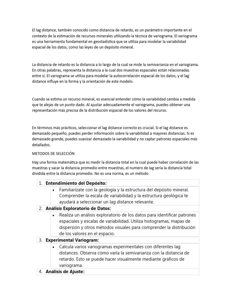 Selección del Lag Distance en Variogramas | PDF | Validación Cruzada ...