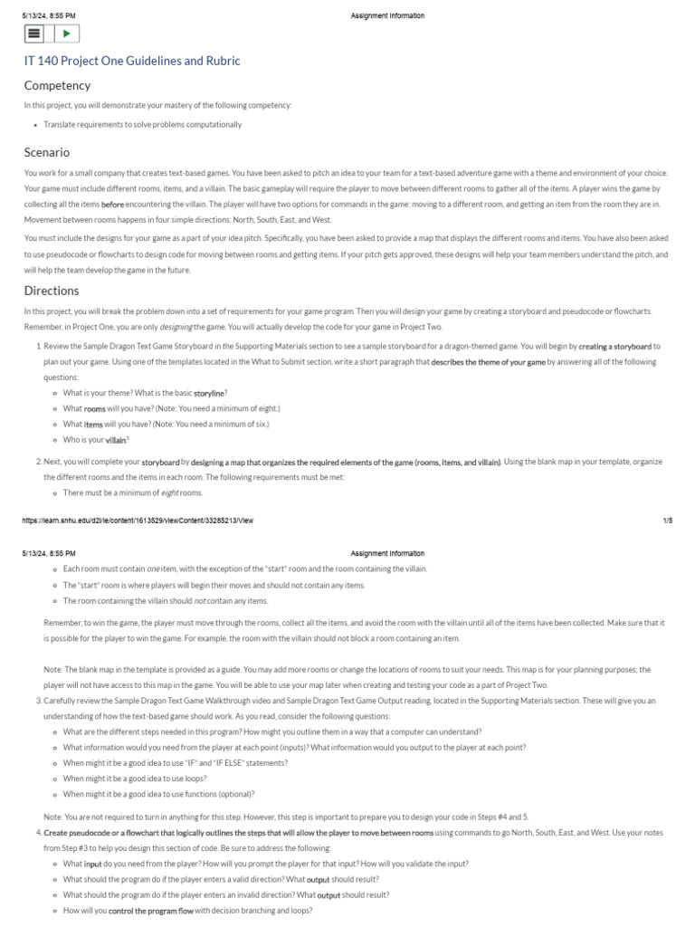 Project One Guidelines and Rubric - IT-140-15598-M01 Introduction To ...